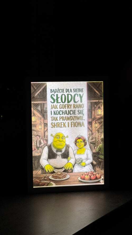 Ramka LED - Ślubna Shrek